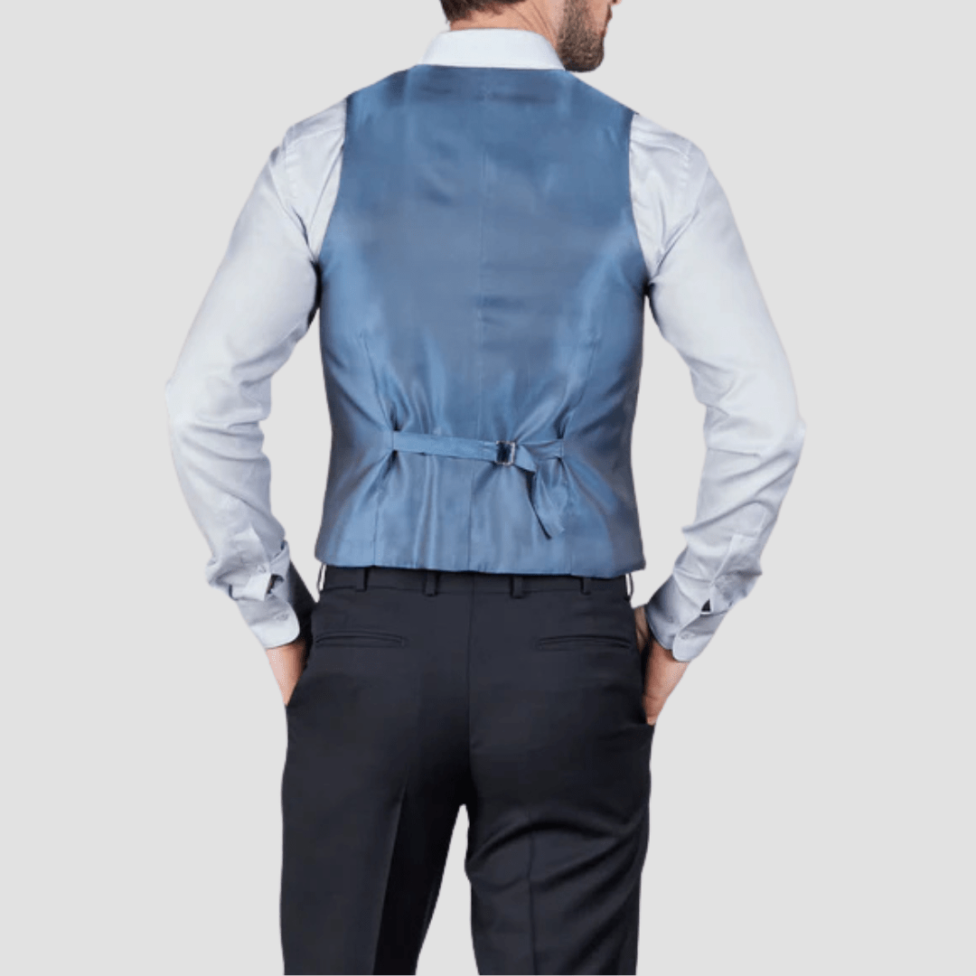 rembrandt tailored fit churchill vest in navy pure wool